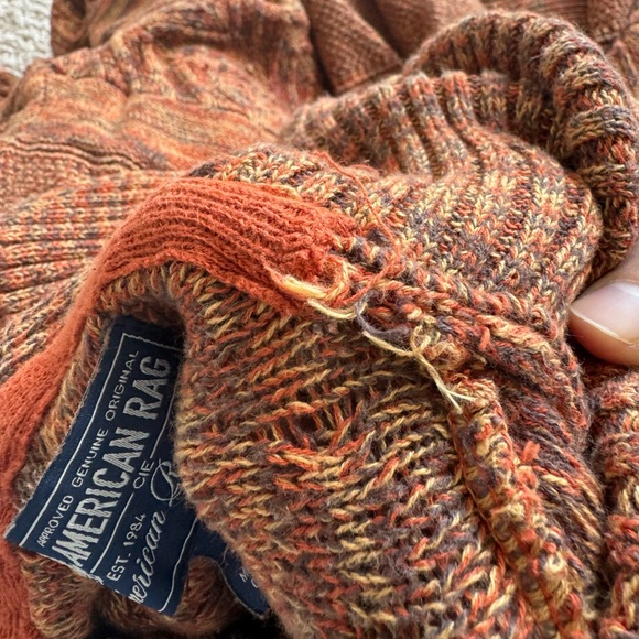 🌿 Vintage American Rag Orange Collared Sweater - Picture 6 of 7